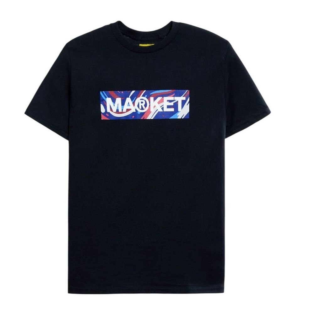 Market Bar Logo T-Shirt By Pacsun Size Medium Black NWT